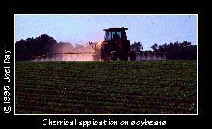 Chemical Application to young Soybean plants near Elizabethtown, Pennsylvania.